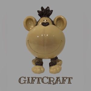 GIFTCRAFT Poly Resin Whimsical MONKEY BANK Spring Legs